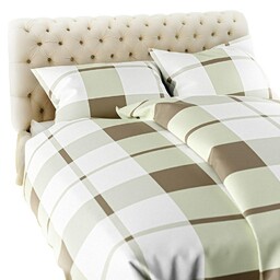 Spod Igły I Nitki Pościel flanelowa 160x200 Krata beżowa