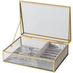 Boltze Home Pudełko na zegarki i na biżuterię CLIPO, transparentne