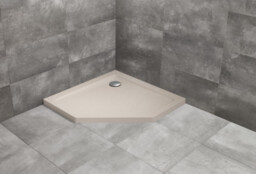 Radaway Doros PT pięciokątny brodzik ze strukturą Stone kaszmirowy 90x90cm akrylowy SDRPT9090-01-84S