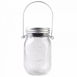 Lampa ogrodowa LED solarna wisząca LATARENKA SŁOIK 3000K szklana Polux