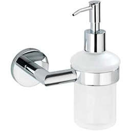 WENKO Power-Loc  dozownik mydła Revello  dozownik mydła w płynie, pojemność 0,19 l, mosiądz, 13 x 17 x 9,5 cm, chrom