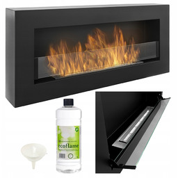 Biokominek Box 900x400 czarny z Otwieraną Szybą 90X40