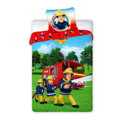 Faro Pościel bawełniana 160x200 Strażak Sam straż pożarna w akcji 8788 wóz strażacki gaśnica