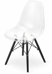 PRZEZROCZYSTE KRZESŁO MODERN CZARNE NOGI POLIPROPYLEN ZESTAW 4 SZTUKI