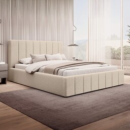 Łóżko tapicerowane z pojemnikiem SFG0116 160x200 Boucle Beż #3