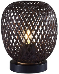 Polux Bambusowa lampka stołowa Zanzibar 329226 na komodę boho czarna