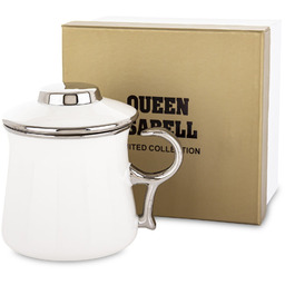 Kubek z porcelany z zaparzaczem biało srebrny 11x9x12 183555