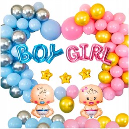 ZESTAW BALONÓW BABY SHOWER BOY GIRL GENDER REVEAL