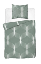 Detexpol Pościel bawełniana 140x200 zielona biała geometria 5253 B Bawełna 48