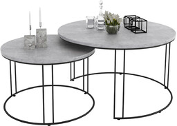 Elior Zestaw dwóch stolików kawowych czarny + beton F6-C08
