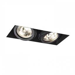 ELECTRA II lampa sufitowa wpuszczana dwupunktowa czarna 12V G53 2x50W - R12051