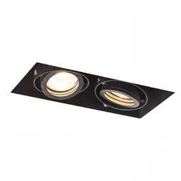 ELECTRA II lampa sufitowa wpuszczana czarna kierunkowa 230V GU10 2x50W - R12053