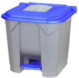 Niebieski kosz na odpady otwierany przyciskiem nożnym 30l Kosz na odpady medyczne, Kosz na śmieci pedałowy 30l