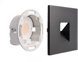 Deko-Light Oprawa wpuszczana ścienna LED SET Alwaid czarna 8 x cm poziom 2 700K, czarny, przedpokój, aluminium, nowoczesny