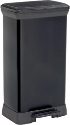Curver Metalowy efektów Touch Deco Bin, czarny, 50 litrów