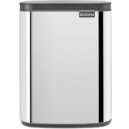 BRABANTIA Kosz na śmieci łazienkowy Bo 222948 łatwe otwieranie, delikatny domyk, stal szlachetna 7L Srebrny Zyskaj