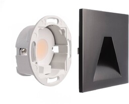 Deko-Light Oprawa wpuszczana ścienna LED SET Alwaid czarna 8x8 cm kąt 2,700 K, czarny, przedpokój, aluminium, nowoczesny