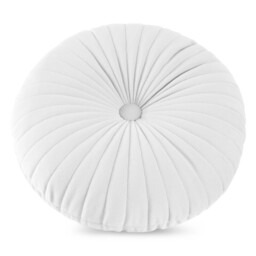 Eurofirany Poduszka dekoracyjna 40 cm Velvet 68 biała welurowa okrągła
