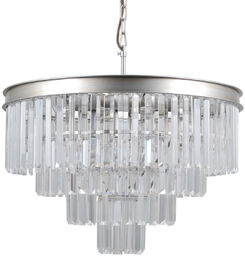 Italux Verdes PND-44372-8A-SLVR-BRW lampa wisząca stal szkło krystaliczne srebrny 56cm IP20 8xE14 40W