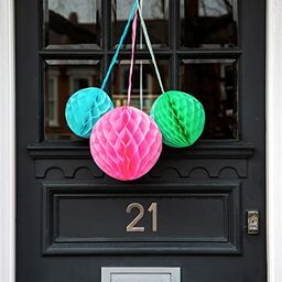 Talking Tables Papierowe kulki o strukturze plastra miodu w kolorze pomarańczowym, żółtym i różowym tęczowe dekoracje imprezowe na urodziny, baby shower, festiwal, wesele, pastelowe