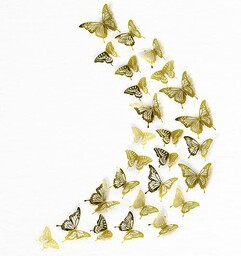 WALPLUS 26 szt. 3 rozmiary realistyczne motyle 3D złoty mural sztuka dekoracje ścienne naklejki zestaw motyli dekoracja domu naklejki ścienne do sypialni na urodziny ślub przyjęcie baby shower