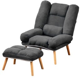 Fotel Uszak Skandynawski Presto DARK GRAY rozkładany, podnóżek