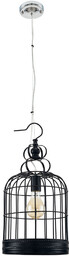 Lampa wisząca Cage 1xE27 maks. 60W chromowany metal/czarny metal/przezroczysty kabel PVC 9501104