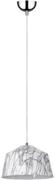 Natura Lampa Wisząca 1xE27 Max.60W Chromowany Metal/Biały Kabel PCV/Szary-Biały Metal 9802128