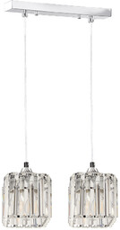 Lampa Casina Pendat 2xE27 Max.60W Chromowany Metal/Przezroczysty Kryształ 8181228