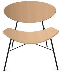 Fotel Kanu gięta sklejka, metalowa podstawa, styl industrialny