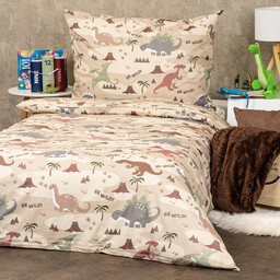 4Home Dziecięca pościel bawełniana Dino world, 140 x 200 cm, 70 x 90 cm, 140 x 200 cm, 70 x 90 cm