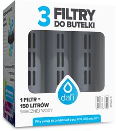 ZESTAW 3 filtry do butelki filtrującej Dafi SOFT i SOLID jeansowy