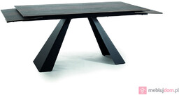 Stół SALVADORE CERAMIC Signal 90x160-240, Efekt drewna + czarny mat