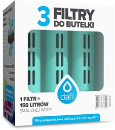 ZESTAW 3 filtry do butelki filtrującej Dafi SOFT i SOLID turkusowy