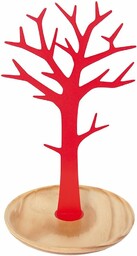 Laroom Biżuteria Drzewo, Metal i Drewno, Czerwony