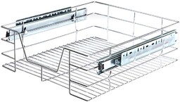 BAKAJI - Szuflada teleskopowa na meble kuchenne - Wysuwany kosz do przechowywania - Oszczędność miejsca