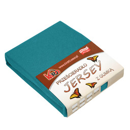 KARO Prześcieradło jersey z gumką 70x140 turkusowe morskie 048 grube 150g/m2