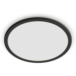 Łazienkowa lampa sufitowa Philips LED Superslim, czarna, 15W, ciepłe białe światło 2700K, 3 ustawienia światła - ściemniana bez ściemniacza, IP44, 1 sztuka