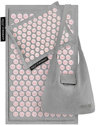 ECO MATA do akupresury z łuskami gryki i kokosem szaro-różowa