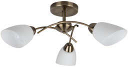 Lampa Sufitowa Viletta 3xE27 Max.60W Patyna Metal/Białe Szkło 8141311