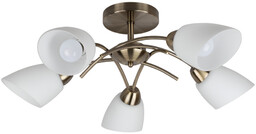 Lampa Sufitowa Viletta 5xE27 Max.60W Patyna Metal/Białe Szkło 8141511