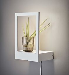 Markslojd kinkiet lampa ścienna LED 7W Pablo biały 107365 półka ramka / 24h WM