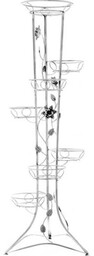 KWIETNIK METALOWY NA KWIATY 150 cm (7 donic, z kwiatem) SREBRNY