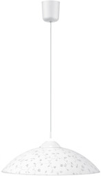 Lampa wisząca Flora 1xE27 maks. 60W biały materiał syntetyczny/biały kabel PVC/białe szkło 4044502