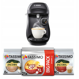 Ekspres kapsułkowy +3x Tassimo, Bosch Tassimo Happy czarny