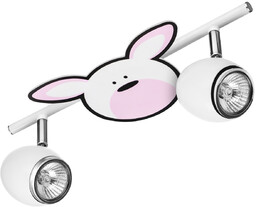 Lampa sufitowa Rubby 2xGU10 Max.50W Biały metal/Chromowany metal/Wielokolorowy materiał syntetyczny ze wzorem królika 2107202