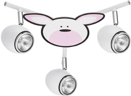 Lampa sufitowa Rubby 3xGU10 Max.50W Biały metal/Chromowany metal/Wielokolorowy materiał syntetyczny ze wzorem królika 2107302