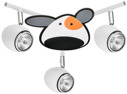 Lampa sufitowa Doggy 3xGU10 Max.50W Biały metal/Chromowany metal/Wielokolorowy materiał syntetyczny ze wzorem psa 2104302