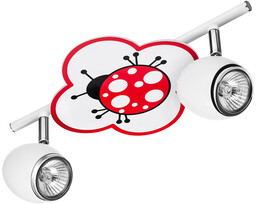 Lampa sufitowa Fly 2xGU10 maks. 50W biały metal/chromowany metal/wielokolorowy materiał syntetyczny ze wzorem biedronki 2109202