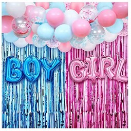 ZESTAW BALONÓW BABY SHOWER CHŁOPIEC CZY DZIEWCZYNA DEKORACJA ŚCIANKA TŁO